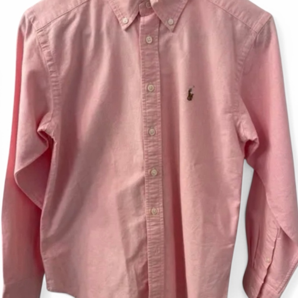 Ralph Lauren Pink Classic Fit Oxford Shirt With Signature Multicolored Pony